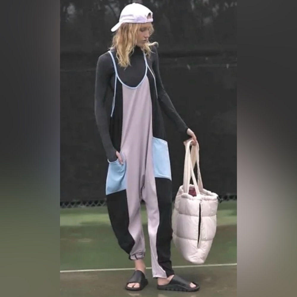 Free People X FP Movement Hot Shot Colorblock Onesie NWT - Picture 2 of 6